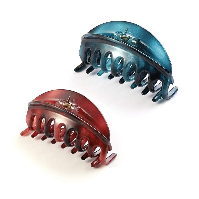 Rosette Hair Premium Chic Styling Hair Claw Clip Strong Holding Power Hair Clips Clamps Indoor Outdoor Hair Grip Hairpins Hairgrip for Women and Girls Hair Barrettes For Thick Hair BlueWine Red