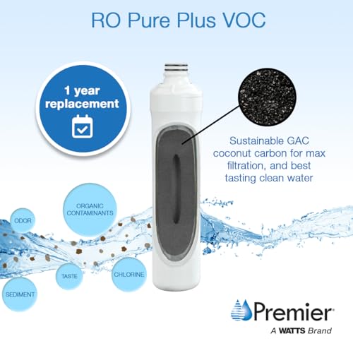 Watts Premier WP105381 VOC Filter RO Pure Plus Reverse Osmosis Water Filter Replacement Kit 1 Count Silver - Image 3