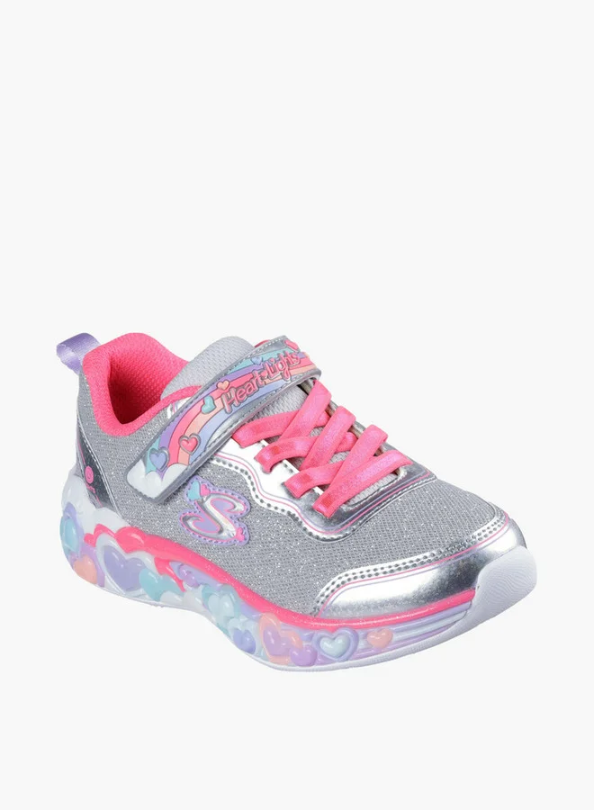 سكيتشرز حذاء رياضي بناتي إترنال هارت لايتس بشريط لاصق - -