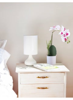 Excefore Fake Orchid in Pot, White Orchid Artificial Flower Arrangements Realist Fake Plant Decoration Potted Faux Flower, 15”, White Orchid  - Image 5