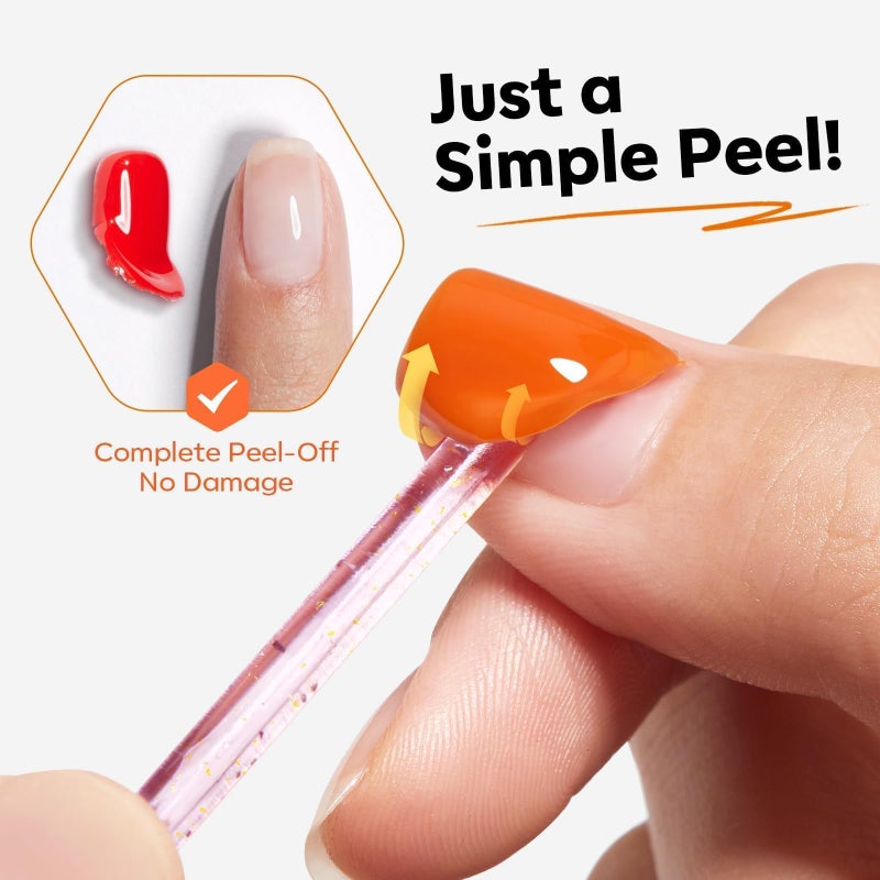 modelones Peel Off Base Coat and Gel Top Coat Set, 2 Pcs No Wipe Clear Top Gel Nail Polish and Peelable Practice Base Easy Removal, Nail Art Manicure DIY Gift for Weak Thin Nails Beginner Women 10ml - Image 2