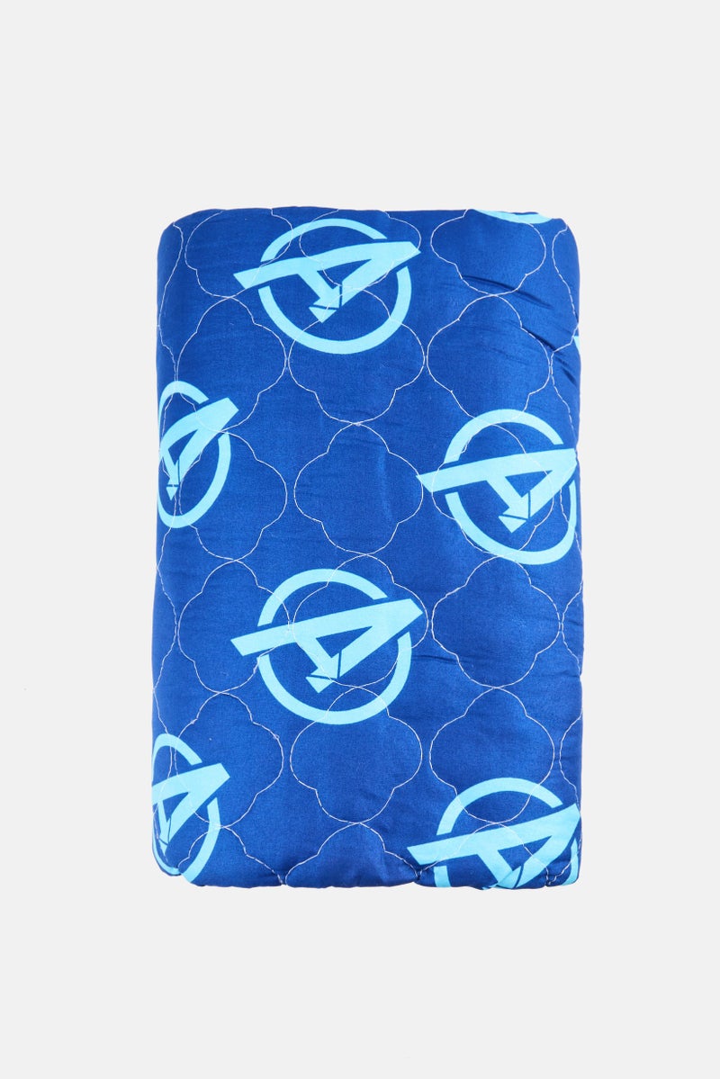 MARVEL Avengers Print Quilted Bedspread 150 x 200 cm, Blue - Image 2