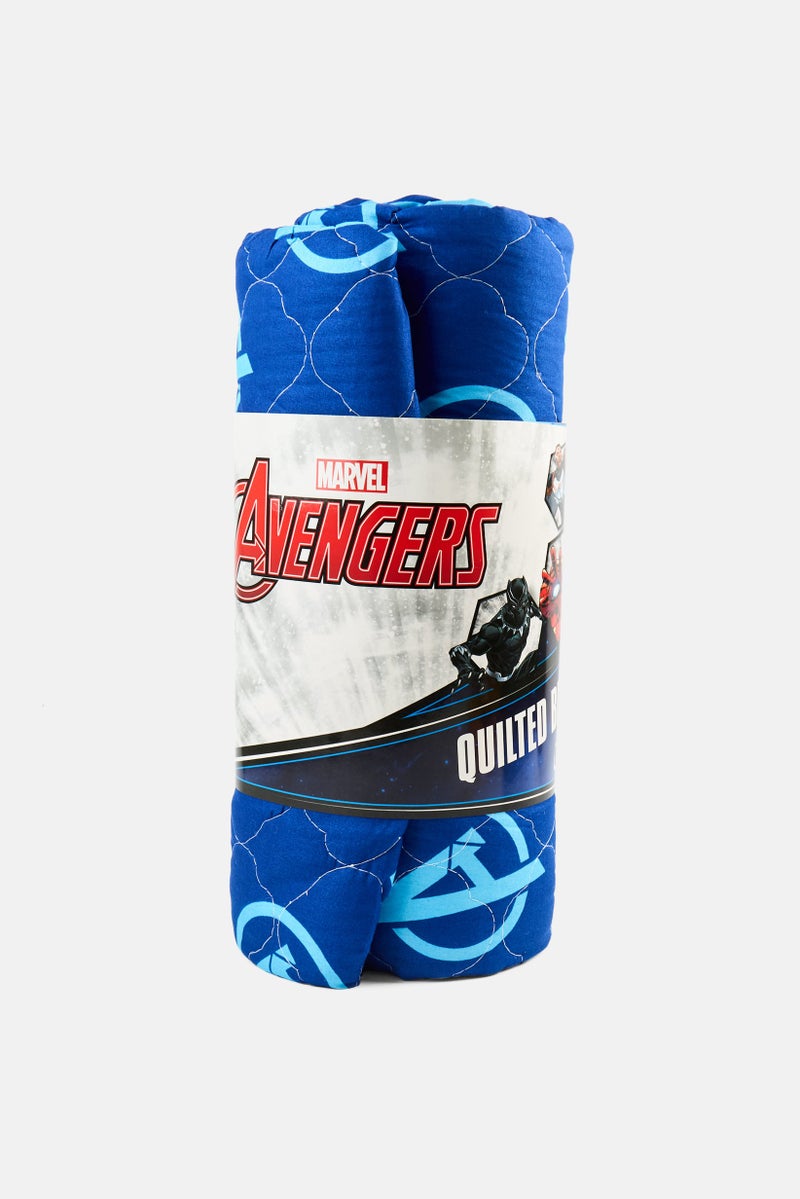 MARVEL Avengers Print Quilted Bedspread 150 x 200 cm, Blue - Image 1