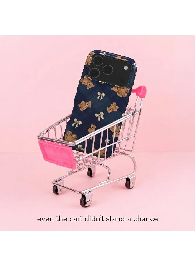 Mobcos Mobcos iPhone 17 Pro Max Teddy Plaid Mobcos iPhone 17 Pro Max Teddy Plaid Premium Case Compatible with Hybrid Dual-Layer Hard Shell + Silicone Protection - Scratch-Resistant Shockproof Mobile Cover  | Best Price UAE