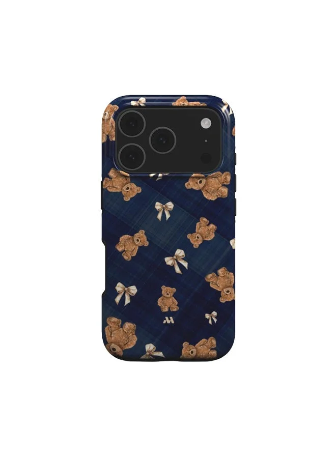 Mobcos Mobcos iPhone 17 Pro Max Teddy Plaid Premium Case Compatible with Hybrid Dual-Layer Hard Shell + Silicone Protection - Scratch-Resistant Shockproof Mobile Cover