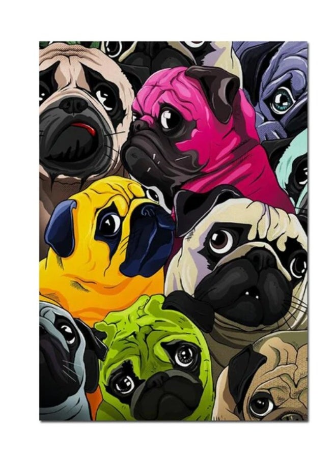 Generic - Cute Pugs Graffiti Art Watercolor Animals Prints on Canvas Wall Art Dogs Decorative Paintings for Living Room Cuadros Home - Image 1