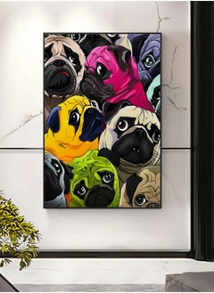 Cute Pugs Graffiti Art Watercolor Animals Prints on Canvas Wall Art Dogs Decorative Paintings for Living Room Cuadros Home