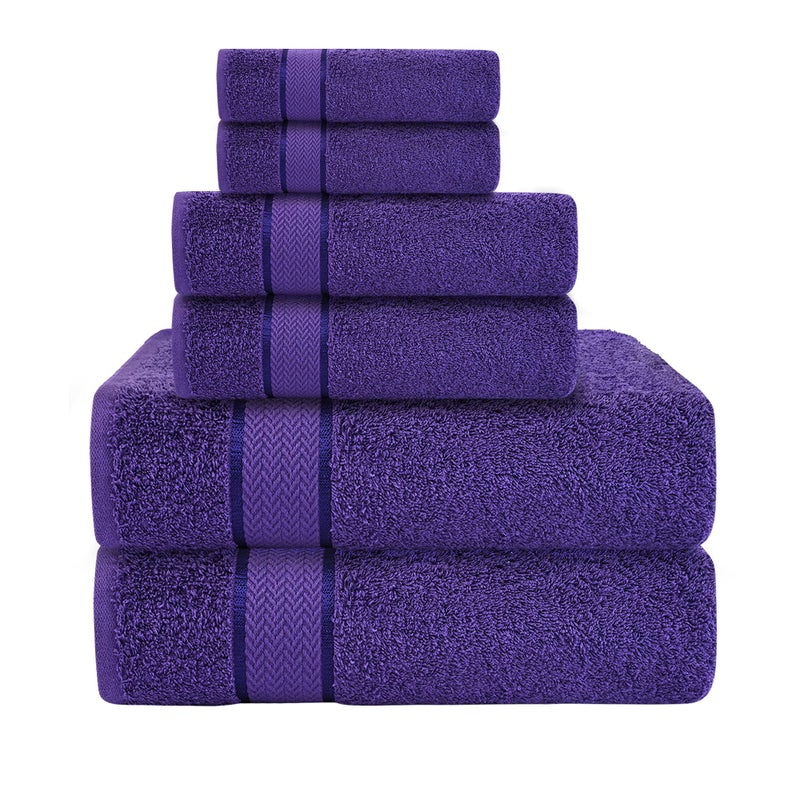 Bath Towels Set100 Cotton2 Bath Towels 2 Hand Towels 2 WashclothsLarge Quick Dry Absorbent Soft Plush Gym Spa Hotel Pool Shower Towels 6 Piece Luxury Bathroom Towels