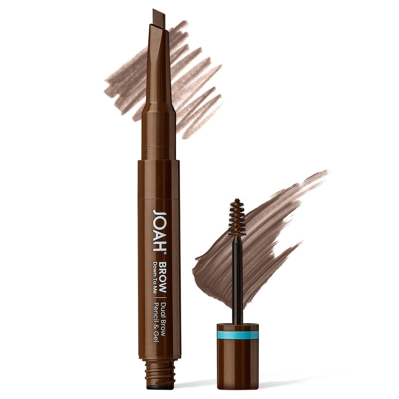 JOAH Brow Down To Me Dual Brow Pencil and Gel Triangular Tip Tinted Gel LongLasting Vegan Formula SmudgeFree Pencil Tip Lightweight WaterResistant Brunette