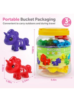 kizh Abc Letters Matching Toys Double-Sided Alphabet Learning Toy For Kids Fine Motor Toys Uppercase Lowercase Letters Sorting And Matching Game Easter Birthday Gifts For Toddlers Kids 3 4 5（13Pcs）  - Image 2
