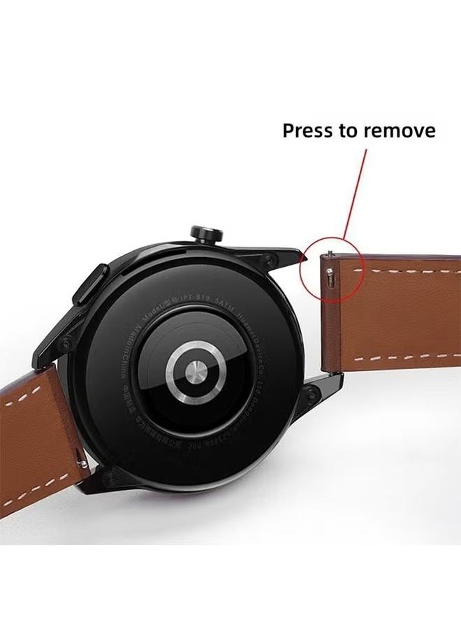Watch Band Leather Strap, Compatible with GT3/2 46mm Watch Size, 22mm Band Width, Elegant Design, 1 Piece(Brown) - Image 2