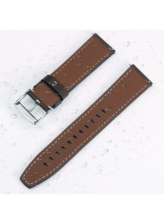 Watch Band Leather Strap, Compatible with GT3/2 46mm Watch Size, 22mm Band Width, Elegant Design, 1 Piece(Brown) - Image 5