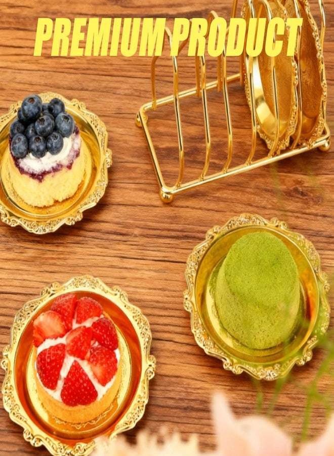 CJFNDFA Luxury Gold Coasters Set, 6-Piece Hotel Style Drink Coasters with Holder, Elegant Gold Room Accessories for Bar & Coffee Table Decor - Image 4