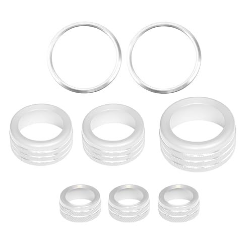 BORUIEN Interior Accessories for Chevy Colorado 2024 2025 2026 Air Vent Rings AC Volume Shift Knob Cover Silver - Image 3