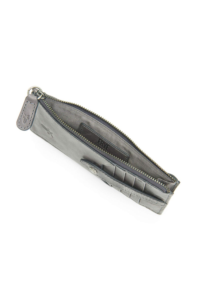 Frye Melissa Snap Card Wallet, Stylish Design with Holder & Slots, Compact for Purse, Carbon - Image 2