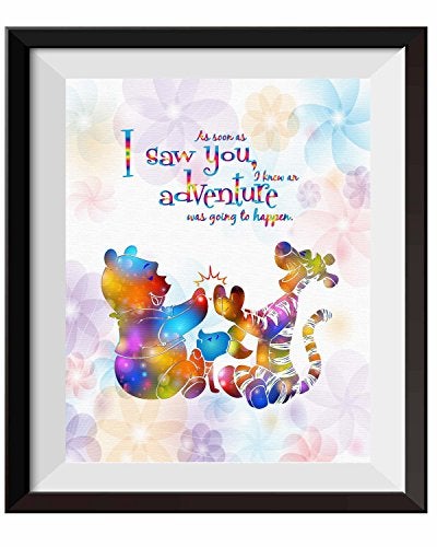 Uhomate Nursery Decor Winnie The Pooh Quotes Winnie Pooh Home Canvas Prints Wall Art Inspirational Quotes Wall Decor Living Room Bedroom Artwork C094 (8X10) - Image 1
