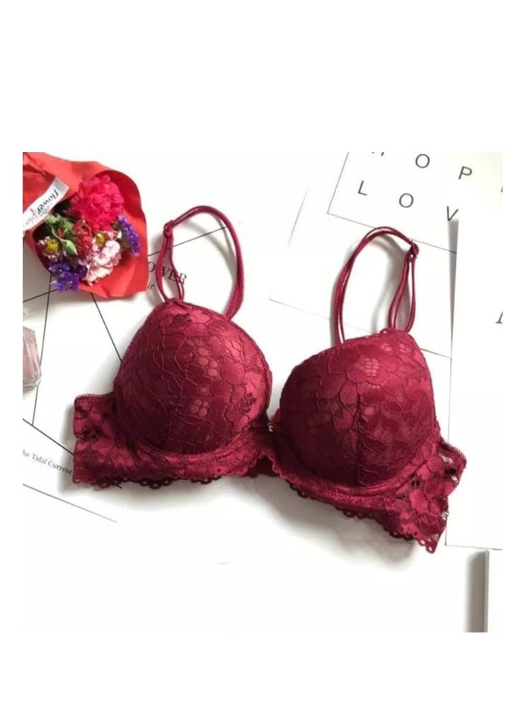 Accessorize Kingdom Accessorize Kingdom Women's Bra Panty Set Lace Push Up Non-Wired Solid Lingerie Set Bikini Set for Women Lingerie Set for Women & Girls  - Image 2