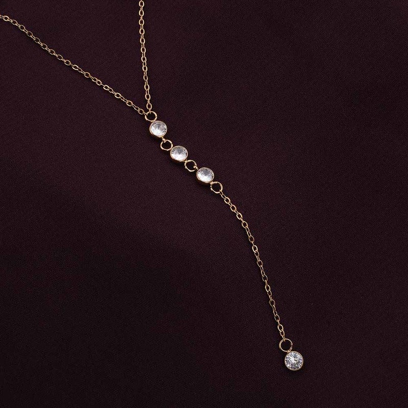 PALMONAS 18k Gold Tone Plated Sparkling Elegance Stone Necklace
 for Women - Image 2
