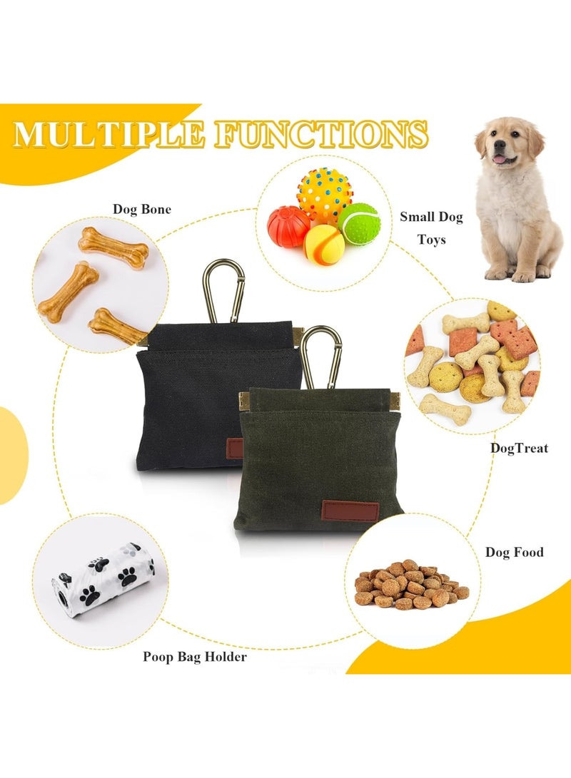 SYOSI حقيبة مكافآت الكلاب، حقيبة تدريب الحيوانات الأليفة، تصميم خالي من اليدين مع مشبك كارابينر وإغلاق تلقائي، تخزين وجبات خفيفة محمولة للمشي في الهواء الطلق أو السفر أو تدريب الجراء، 2 عبوة باللونين الأسود والأخضر - Image 3