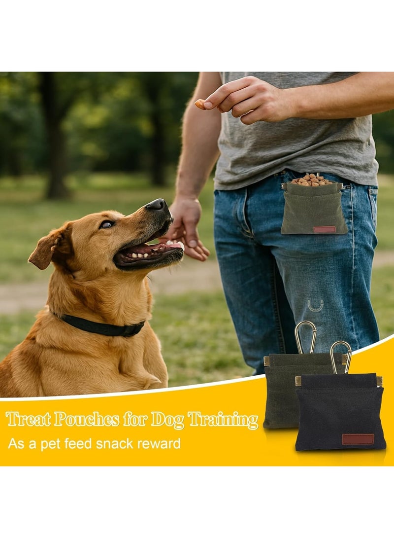 SYOSI حقيبة مكافآت الكلاب، حقيبة تدريب الحيوانات الأليفة، تصميم خالي من اليدين مع مشبك كارابينر وإغلاق تلقائي، تخزين وجبات خفيفة محمولة للمشي في الهواء الطلق أو السفر أو تدريب الجراء، 2 عبوة باللونين الأسود والأخضر - Image 5