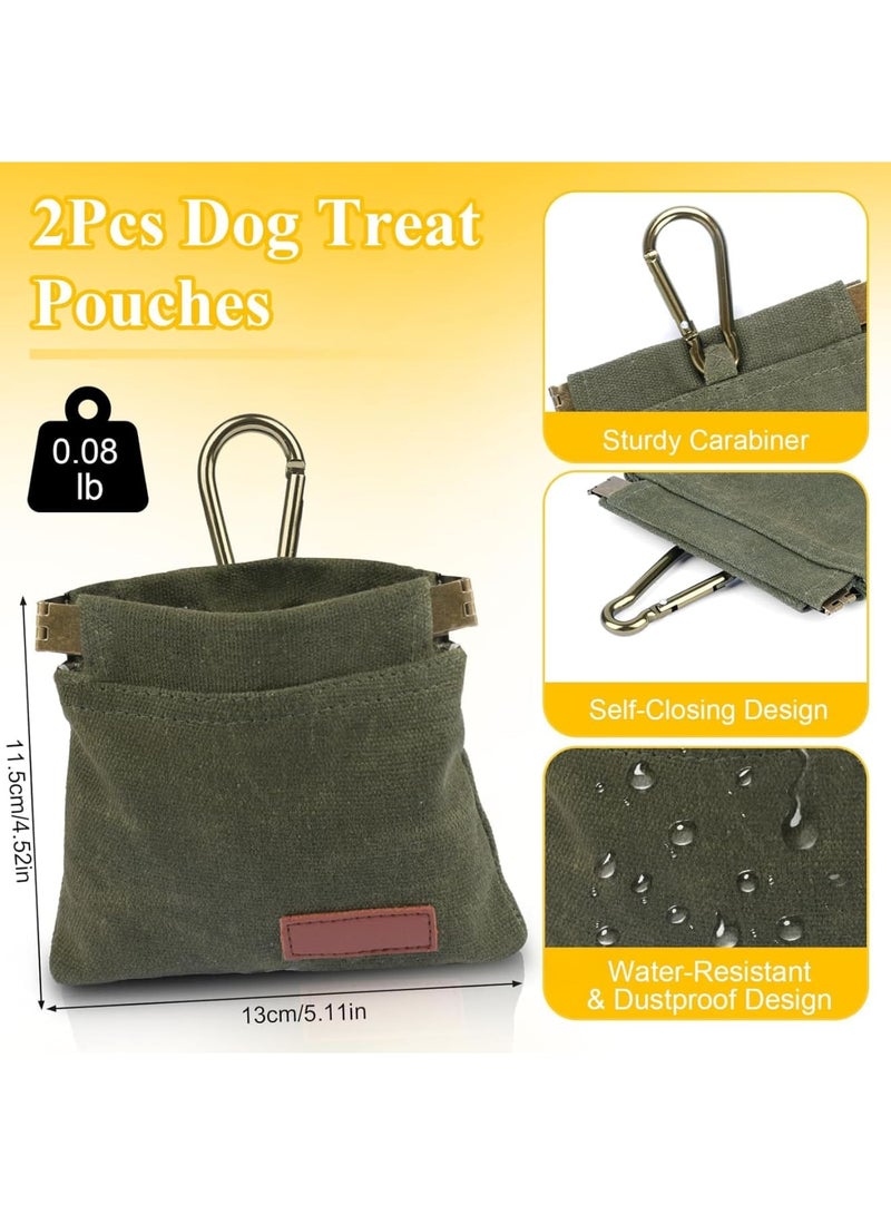 SYOSI حقيبة مكافآت الكلاب، حقيبة تدريب الحيوانات الأليفة، تصميم خالي من اليدين مع مشبك كارابينر وإغلاق تلقائي، تخزين وجبات خفيفة محمولة للمشي في الهواء الطلق أو السفر أو تدريب الجراء، 2 عبوة باللونين الأسود والأخضر - Image 2