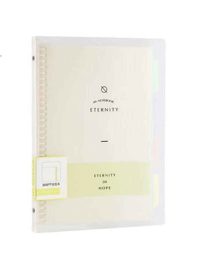 Wengu A4 Loose-Leaf Notebook, Detachable Binder, 30 Holes, 60 Sheets, Ruled Paper, Four-Color Index Dividers, Yellow B17-A4/A - Image 1