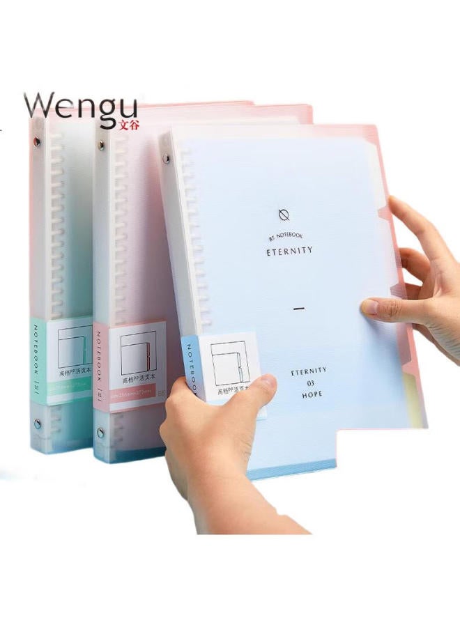 Wengu A4 Loose-Leaf Notebook, Detachable Binder, 30 Holes, 60 Sheets, Ruled Paper, Four-Color Index Dividers, Yellow B17-A4/A - Image 3