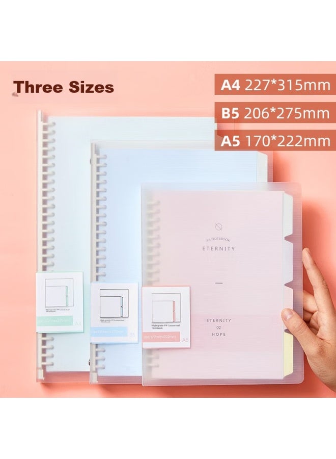 Wengu A4 Loose-leaf Notebook, Detachable Binder, 30 Holes, 60 Sheets, Ruled Paper, Four-color Index Dividers, Yellow B17-a4/a - Image 2