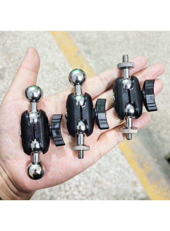 Generic Double 17mm Ball Head Turn 1/4 Pan-tilt Mobile Phone Bracket Cantilever Tripod Replacement Universal Wheel Adapter Connection Accessories-Body Color:Bimetal Ball Steering Joint (17mm Ball Head + 1/4 Screw Hole)  - Image 2