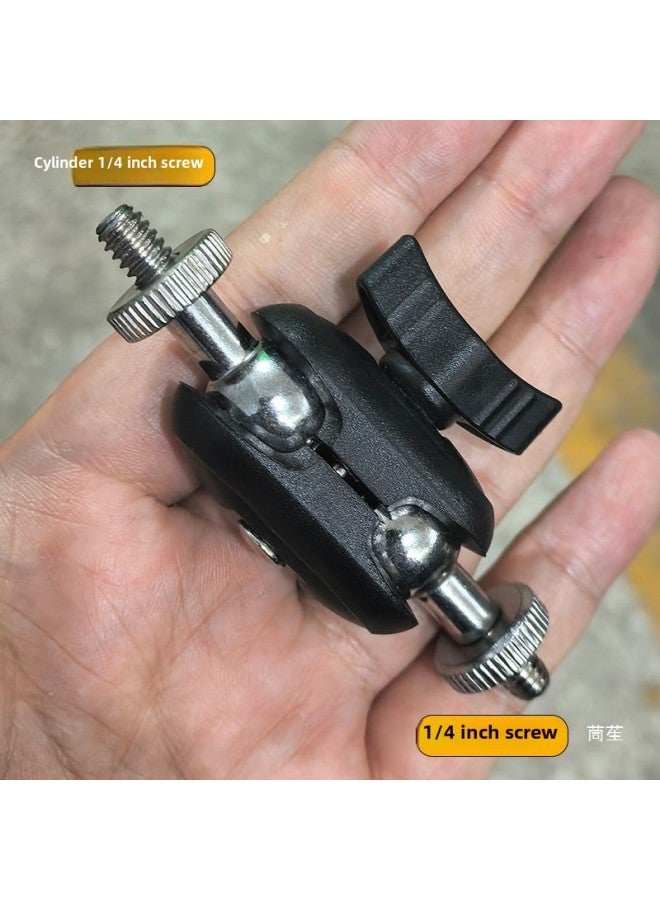 Generic Double 17mm Ball Head Turn 1/4 Pan-tilt Mobile Phone Bracket Cantilever Tripod Replacement Universal Wheel Adapter Connection Accessories-Body Color:Bimetal Ball Steering Joint (17mm Ball Head + 1/4 Screw Hole)  - Image 4