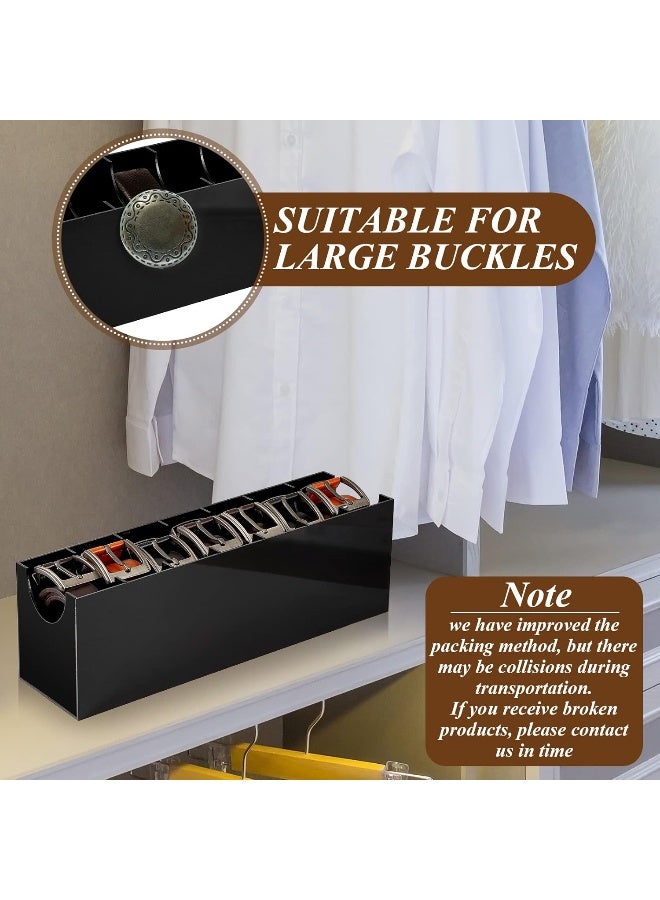 TPGP 2 Pcs Belt Organizer Acrylic Belt Storage Holder 7 Compartments Christmas Display Case Belt Container Holder for Closet and Drawer, Belt Watch Storage Holder Accessories Gift for Christmas  - Image 5