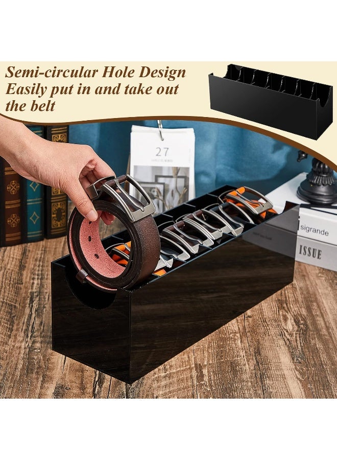 TPGP 2 Pcs Belt Organizer Acrylic Belt Storage Holder 7 Compartments Christmas Display Case Belt Container Holder for Closet and Drawer, Belt Watch Storage Holder Accessories Gift for Christmas  - Image 3