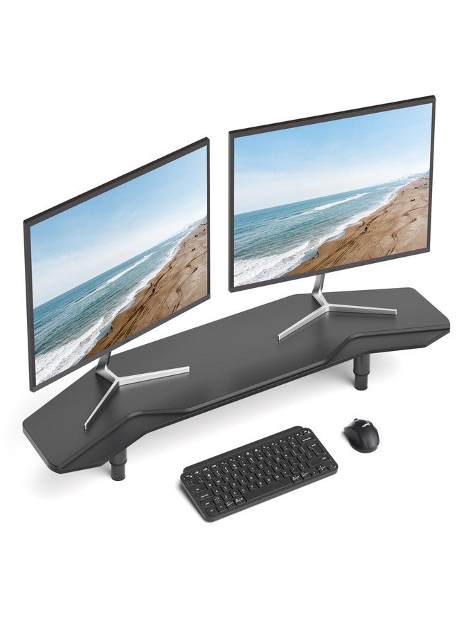 afooyo Afooyo 39 Dual Monitor Stand Riser Plane Sturdy Computer Desk Riser For 2 Monitors Adjustable Length And Wood Monitor Stand For Laptop Long Z9A8FF51219A99E8C99ACZ