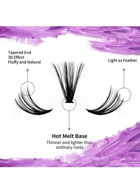 Diy Lash Extension Kit Lash Cluster Kit With 240 Pcs C/D Curl12-16Mm Mixed,Individual Lashes Eyelash Clusters Lash Band And Seal Cluster Lash Applicator Individual Lashes Kit(30P/40P-D-12-16Mm Kit)