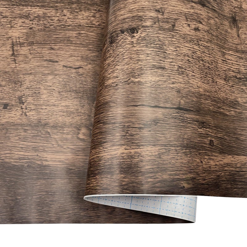 Yifely Retro Brown Wood Grain Shelving Paper SelfAdhesive PVC Shelf Drawer Liner Door Table Sticker 177 Inch by 98 Feet