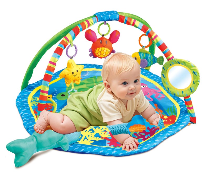 EMILYSTORES Baby Activity Play Gym Mats Ocean Park with Arches, Activity Toys, Animals Toys (L30 x W30 Inch) - Image 3