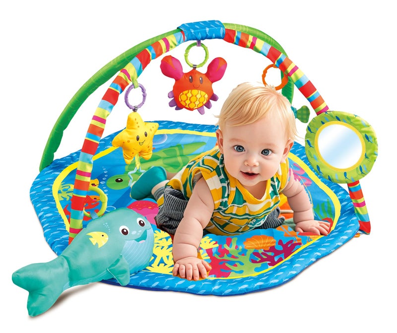 EMILYSTORES Baby Activity Play Gym Mats Ocean Park with Arches, Activity Toys, Animals Toys (L30 x W30 Inch) - Image 2