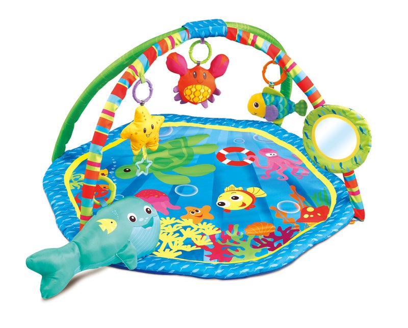 EMILYSTORES Baby Activity Play Gym Mats Ocean Park with Arches, Activity Toys, Animals Toys (L30 x W30 Inch) - Image 1