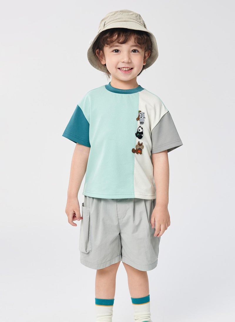 Balabala Toddler Boy Knit short sleeve suit  - Image 1