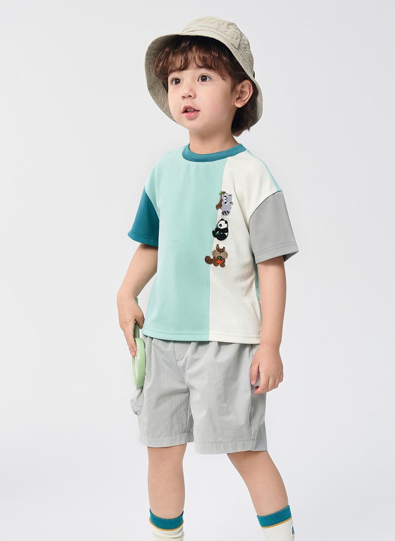 Balabala Toddler Boy Knit short sleeve suit  - Image 2