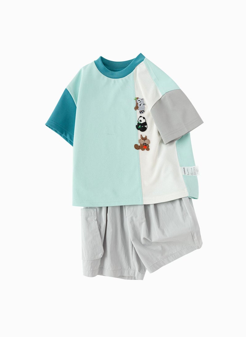 Balabala Toddler Boy Knit short sleeve suit  - Image 4
