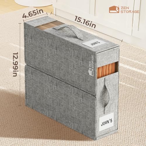 ZenStorage 6Pack Sheet Organizers and Storage - King/Queen Size Sheet Storage Organizer with Window, Foldable & Dustproof Sheet Organizer for Linen Closet for Summer Blankets & Sheet Sets,Grey - Image 3