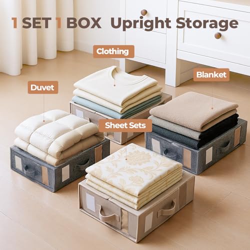 ZenStorage 6Pack Sheet Organizers and Storage - King/Queen Size Sheet Storage Organizer with Window, Foldable & Dustproof Sheet Organizer for Linen Closet for Summer Blankets & Sheet Sets,Grey - Image 5