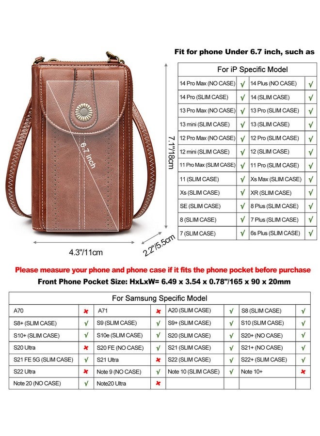 S-ZONE Women Rfid Blocking Crossbody Cell Phone Purse Small Faux Leather Wallet Purse - Image 3