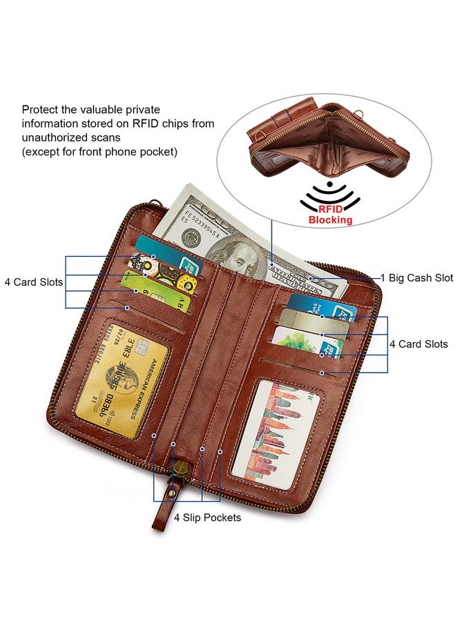 S-ZONE Women Rfid Blocking Crossbody Cell Phone Purse Small Faux Leather Wallet Purse - Image 4