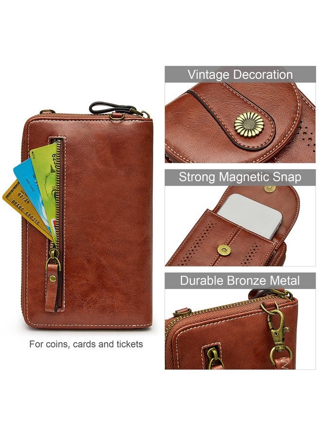 S-ZONE Women Rfid Blocking Crossbody Cell Phone Purse Small Faux Leather Wallet Purse - Image 5