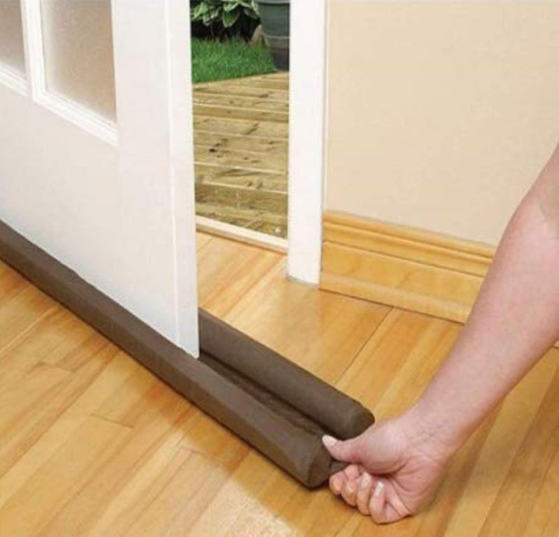 Door Bottom Sealing Strip Guard for Home Office Hotel Sound Proof Reduce Noise Dust Insects Protector Gap Filler Energy Saving Door Stopper Size36 inch Pack of 4 Brown - Image 1