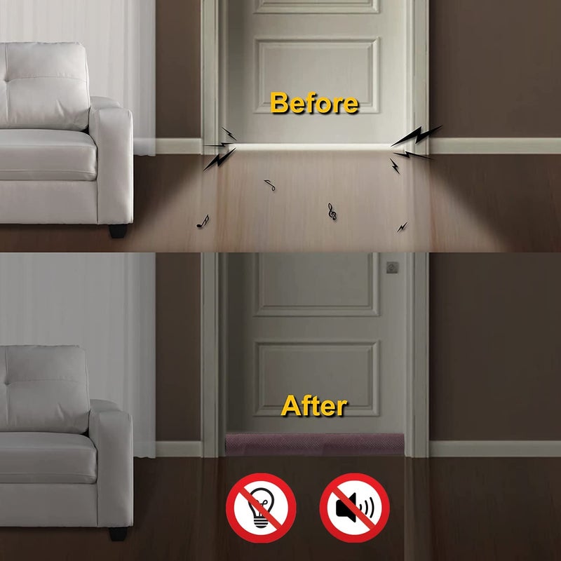 Door Bottom Sealing Strip Guard for Home Office Hotel Sound Proof Reduce Noise Dust Insects Protector Gap Filler Energy Saving Door Stopper Size36 inch Pack of 4 Brown - Image 4