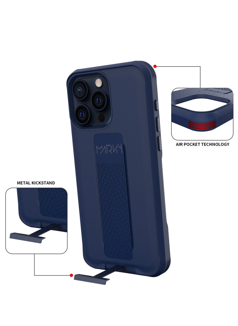 MARVN - iPhone 14 Case by MARVN Special Case for iPhone 14/14Plus/14 Pro/14 Pro Max – Navy Blue, Full Shockproof Protection, Slim Design, Retractable Kickstand, Wireless Charging Compatibility, Raised Camera & Screen Protection - Image 1