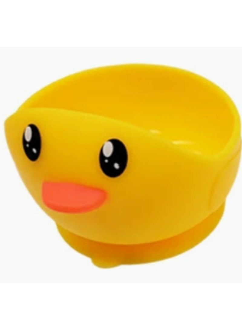 Premium Yellow Silicone Duck Bowls for Toddlers with Baby Forks and Spoons! - Image 3